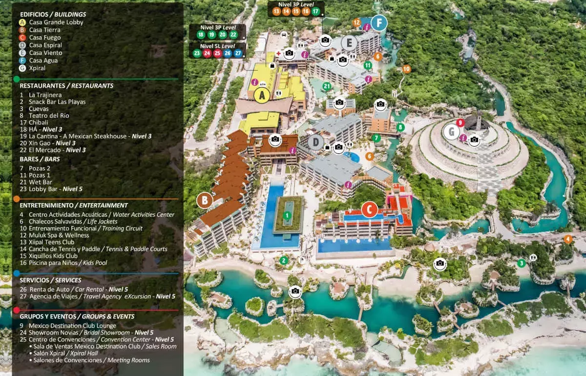 Hotel Xcaret México Resort Property Map — Pinch to zoom on mobile